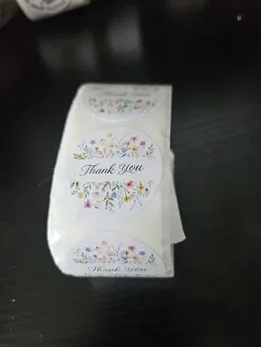Office | Thank You Floral Round Stickers White Background | Poshmark